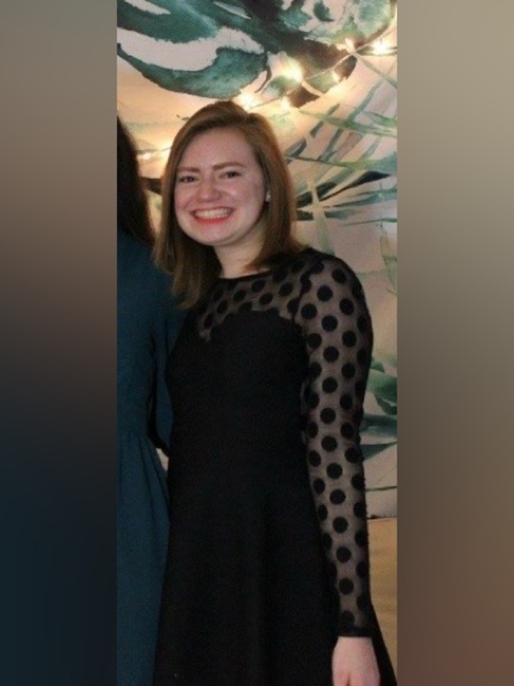 Lulus Hot Dot-ter Long Sleeve Black Dress